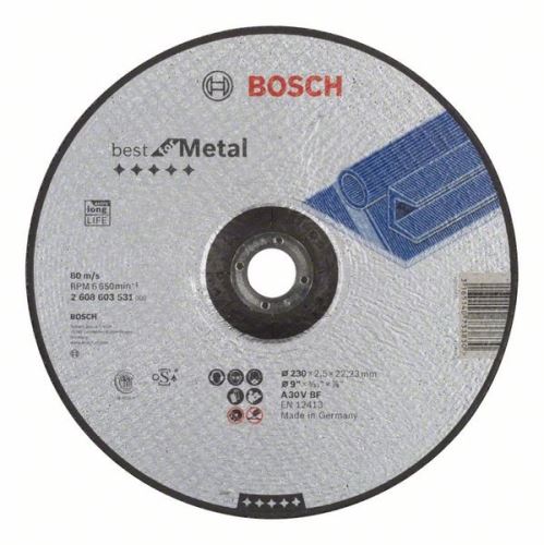 BOSCH Disque à tronçonner profilé Best for Metal A 30 V BF, 230 mm, 2,5 mm 2608603531