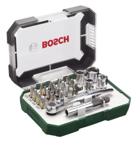 BOSCH mini jeu de tournevis 26 pièces avec cliquet 2607017322