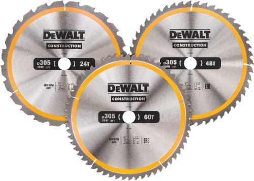 Jeu de lames de scie DeWALT (3 pièces) 305 x 30 mm / 1 x DT1958, 1 x DT1959, 1 x DT1960 / DT1964