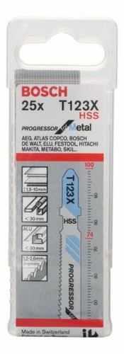 BOSCH Lame de scie pour scie alternative T 123 XF Progressor for Metal (25 pcs) 2608638474