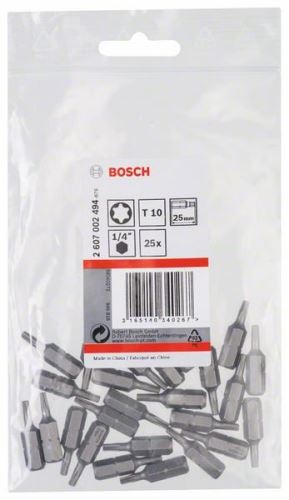 BOSCH Embout de tournevis extra dur Extra-Hart T10, 25 mm (25 pièces) 2607002494