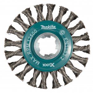 MAKITA brosse disque fil d'acier tressé diamètre 0,5 mm X-LOCK 115 mm D-73405