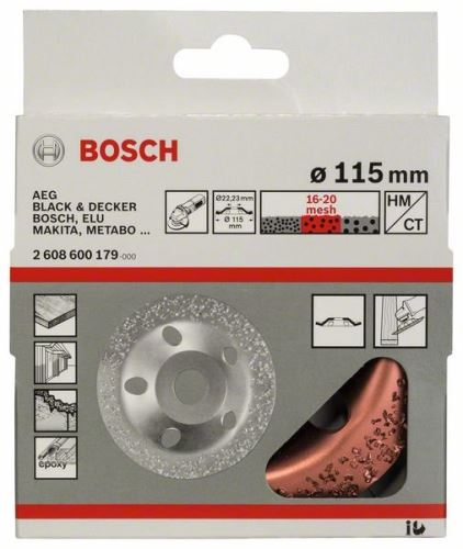 BOSCH Roue à pot en carbure 115 x 22,23 mm ; moyen, oblique 2608600179