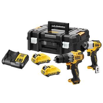 DeWALT Ensemble d'outils compacts avec batterie 12 V, 2 batteries, TSTAK DCK2111L2T