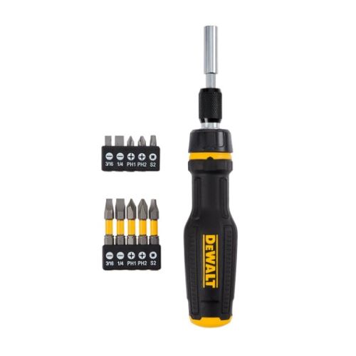 Tournevis à cliquet télescopique DeWALT Multi-Bit, avec 1ers embouts de vis DWHT68001-0