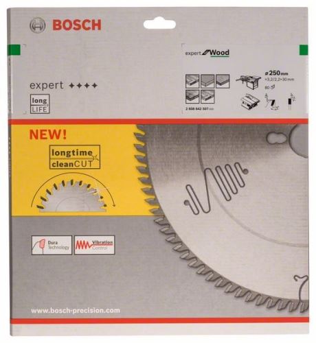 BOSCH Lame de scie Expert pour le bois 250 x 30 x 3,2 mm, 80 2608642507