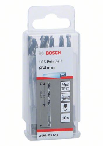 BOSCH Foret pour métal HSS PointTeQ HEX avec tige à 6 pans ; 4,0 mm 2608577543