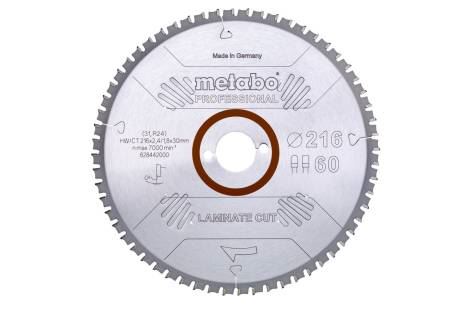 METABO Lame de scie 216 x 30 mm, 60 dents, 0° LaminateCutProf 628442000