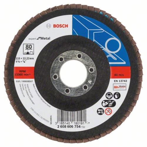 BOSCH Meule à lamelles X551, Expert pour le métal D = 115 mm ; G = 120, réfracté 2608607346