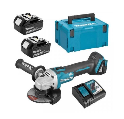 Meuleuse d'angle Makita Aku 125mm Li-ion LXT 18V/5.0Ah, Makpac DGA506RTJ