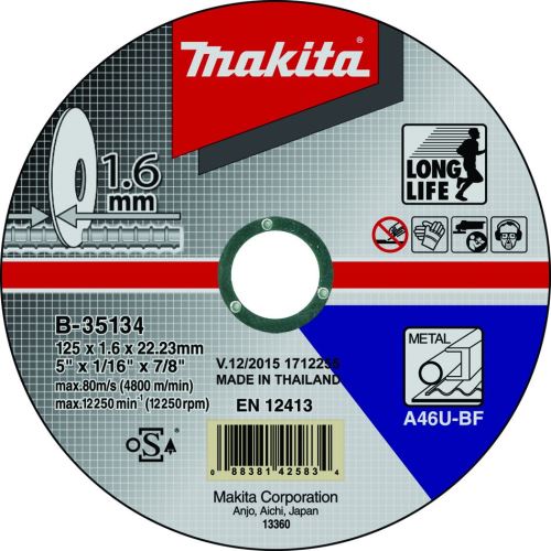 MAKITA lame de coupe en acier 125x1,6x22,23 mm B-35134