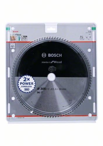 Lame de scie BOSCH pour scies sans fil ; Norme pour le bois 305x30x2,2/1,6x96T 2608837744