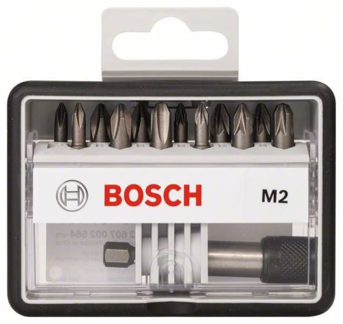 BOSCH jeu d'embouts de tournevis (12+1) Robust Line, M Extra-Hart 25 mm, jeu (12+1) pièces 2607002564