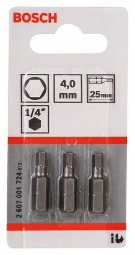 BOSCH Embout de tournevis extra dur Extra-Hart HEX 4, 25 mm (3 pcs) 2607001724