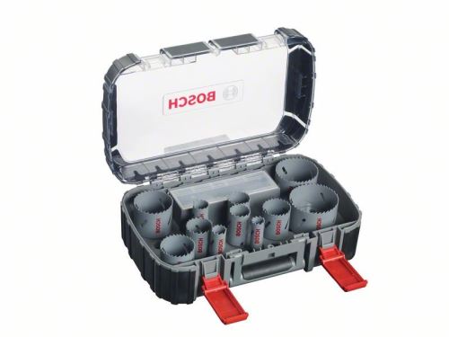 Jeu de 17 perforatrices universelles BOSCH HSS BIM 20 ; 22 ; 25 ; 32 ; 35 ; 40 ; 44 ; 51 ; 60 ; 68 ; 76mm 2608580888