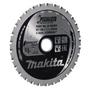 MAKITA lame de scie acier Efficut 136x1,1x20 mm 30 dents B-69303