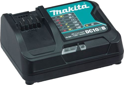 Chargeur MAKITA Li-ion CXT DC10SB 12V pour charge rapide emballé dans un carton 197363-4