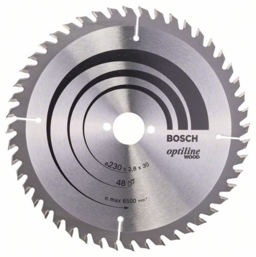 BOSCH Lame de scie Optiline Wood 230 x 30 x 2,8 mm, 48 2608640629