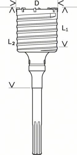 BOSCH Foret creux SDS-max-9 100 x 80 x 300 mm F00Y145200