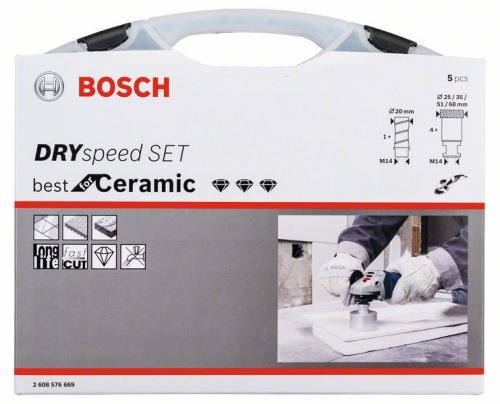 BOSCH Ensemble 5 pièces Diamond DrySpeed 68.0;51.0; 35,0;25,0;20,0 2608576669