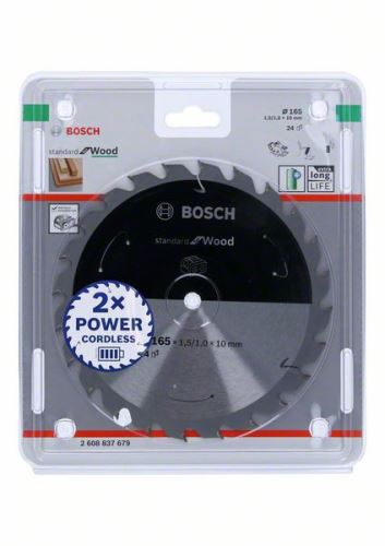 Lame de scie BOSCH pour scies sans fil ; Norme pour le bois 165x10x1,5/1,0x24T 2608837679