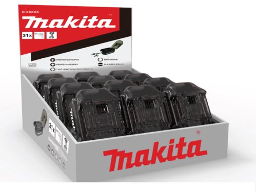 MAKITA jeu d'embouts 31 pièces dans un coffret en plastique (forme batterie), paquet de 12 E-00022