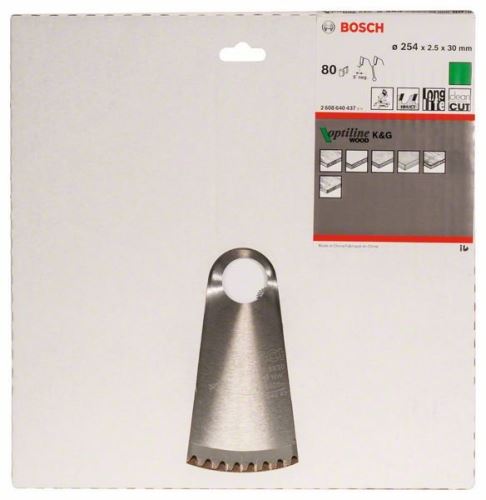 BOSCH Lame de scie Optiline Wood 254 x 30 x 2,5 mm, 80 2608640437