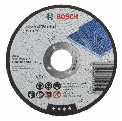 BOSCH Disque à tronçonner droit Expert pour métal A 30 S BF, 115 mm, 2,5 mm 2608600318