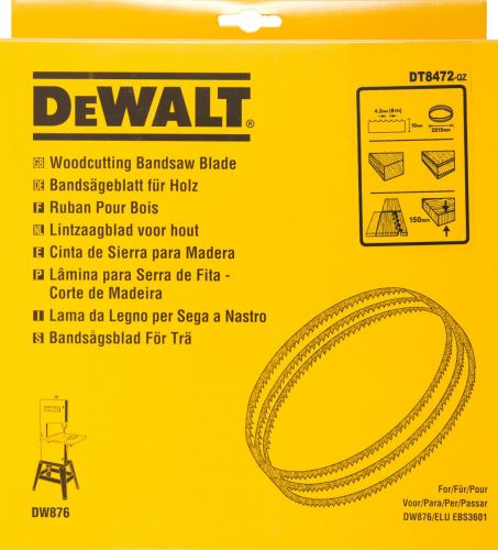 Ruban de scie DeWALT pour bois et plastiques, largeur universelle 10 mm DT8472