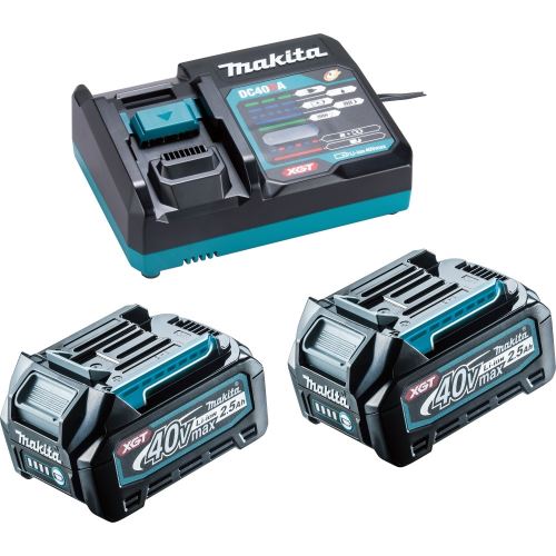 MAKITA Li-ion XGT 40V ensemble 2 pièces BL4025+1 pièce DC40RA+1 pièce Makpac 191J81-6