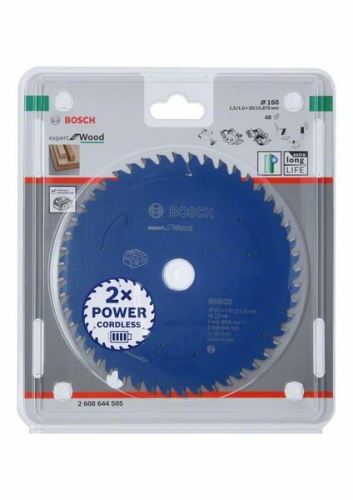 Lame de scie BOSCH pour scies sans fil ; Expert pour le bois 160x20x1,5/1x48T 2608644505