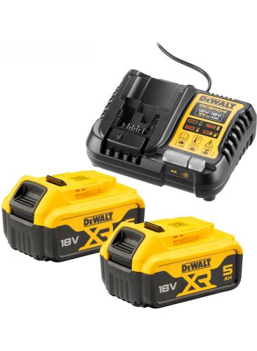 DeWALT Kit de démarrage chargeur + 2 batteries 18V 5,0Ah DCB1104P2