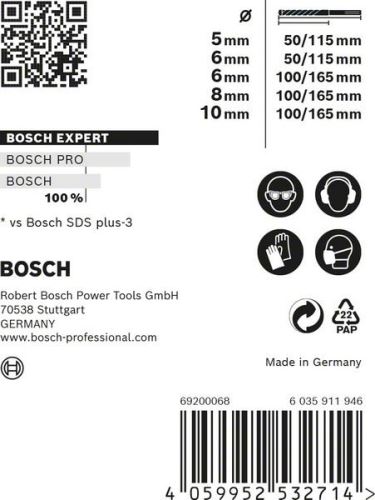 BOSCH EXPERT SDS plus-7X jeu 5/6/6/8/10 mm, 5 pièces 2608900197