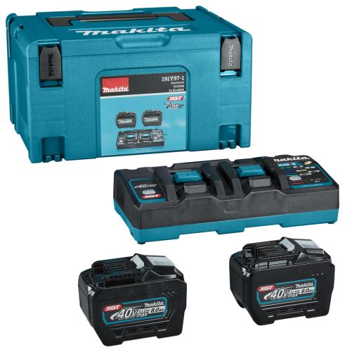 MAKITA Li-ion XGT 40V set 2 pcs BL4080F+1 pc double chargeur DC40RB+1 pc Makpac 191Y97-1