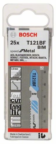 BOSCH Lame de scie pour scie alternative T 121 BF Speed for Metal (25 pcs) 2608636703