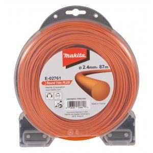 MAKITA fil nylon Plus 2,4 mm, 87m, orange, rond E-02761