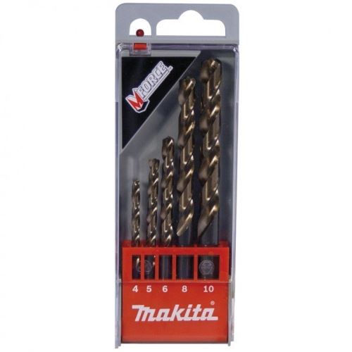 MAKITA jeu de forets à métaux HSS-G DIN 338, type N, 118°, Mforce 4/5/6/8/10 mm, 5 pièces D-30508