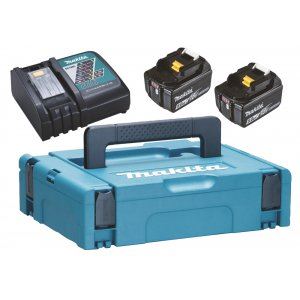 MAKITA Li-ion LXT 18V ensemble 2 pièces BL1850B+1 chargeur DC18RC+1 pièce Makpac 197624-2