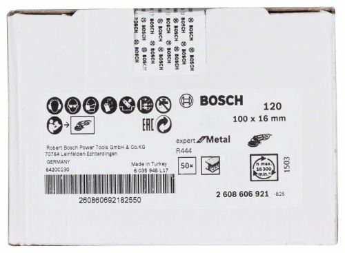 Meule fibre BOSCH ; 100 x 16 mm, K120 2608606921